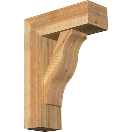 Ekena Millwork Funston Block Rough Sawn Bracket w/ Offset Brace, Western Red Cedar, 8"W x 22"D x 30"H BKT0806X22X30FST05RWR
